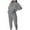 Gray, variant on Lindreshi Womens Plus Size Pajama Sets Women's Long Sleeve Hooded Pullover Pocket Leisure Tops + Pants Set