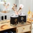 thumbnail image 3 of Yayeee 2 Pack Qtip Holder Bathroom Cotton Swab Canister with Lid Clear Dispenser Set, Sitting on The Moon, 3 of 6