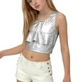 thumbnail image 4 of EGNMCR Round-Neck Tank Top Children's Spring And Summer Solid Color Festival Of Carnival Party Festival Performance Costumes Round Neck T-shirt Top For Kids Children polyester top, 4 of 4