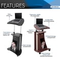 thumbnail image 6 of Canddidliike Modern Sit-to-Stand Adjustable Rolling Laptop Cart with Storage - Black, 6 of 7