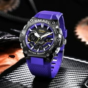 SMAEL Dual Time Multifunction Wristwatches Men Alloy Case Analog Quartz Waterproof Watches Male Sports Stopwatch Youth Student