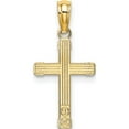 thumbnail image 4 of 14K Yellow Gold Textured With Center Heart Small Cross Charm (14.8 X 10) Made In United States k8333, 4 of 5