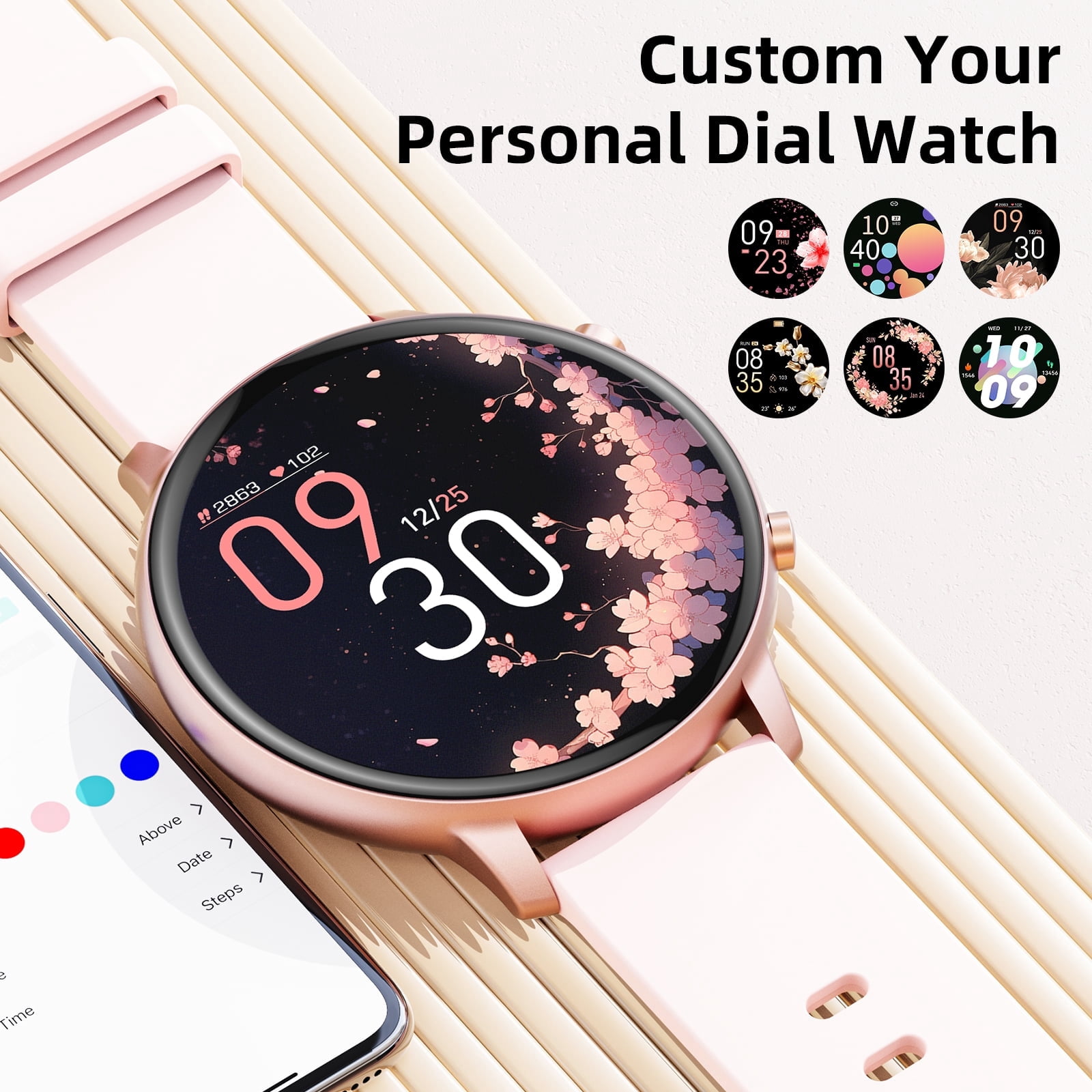 smart watch for Women, Compatible with Android and iPhone Devices, Featuring Fitness Tracker, 1.39-inch Smartwatch Gift, Answer/Make Calls/120 Sports Modes, IP68 Water-Resistant Fitness Watch (Pink)