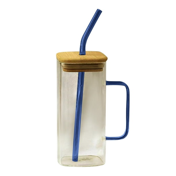 Vasos con tapa y pajita de cristal, ideales para cócteles, whisky o regalos