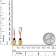 thumbnail image 6 of Gem Stone King 18K Rose Gold Plated Silver Yellow Citrine and Black Onyx Dangle Earrings for Women with Lab Grown Diamond (3.77 Cttw, Oval Checkerboard 9X7MM), 6 of 6