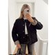 thumbnail image 4 of Chaqueta de algodón forrada con estampado de leopardo para mujer, abrigo elegante con cuello redondo y bolsillos abatibles, prendas de vestir acolchadas a la moda, 2024, 4 of 5