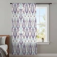 thumbnail image 4 of Blue Flower Sheer Curtains 45 Inches Long, Purple Vintage Moroccan Country Floral Light Filering Curtains, Breathable Simi Curtain Privacy Drapes for Kitchen Bathroom Small Window Treatment, 4 of 9