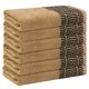 thumbnail image 1 of Juego de toallas de mano con patrones geométricos REGALWOVEN, toallas de baño de algodón, toallas de cara de bajo pelaje para baño, hotel, spa 13" x 13" Marrón claro 6 piezas, 1 of 7