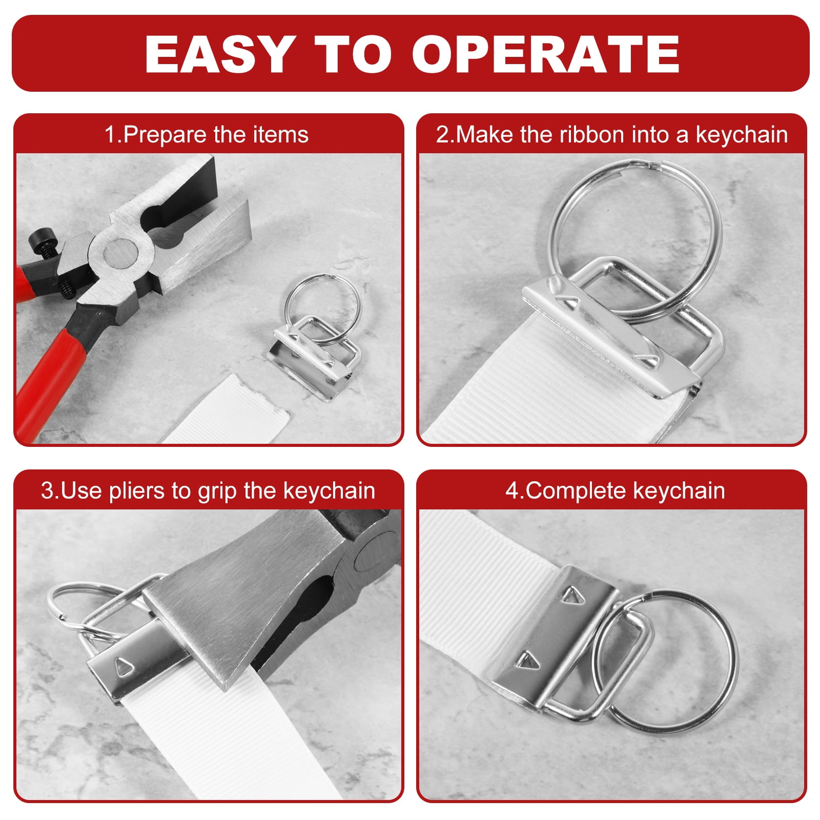 41 Pcs Key Fob Hardware Set 40 Pcs Key Fob Hardware with 1 Pc Key Fob Pliers Metal Key Fob Hardware 4 Colors Keychain Hardware Multifunctional Key Fob Hardware Kit for Bags