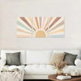 thumbnail image 4 of Boho Sun Wall Art Set of 3, Framed Canvas Wall Art Rainbow Sun Rising on the Horizon Geometric Nature Illustrations Line Art Wall, Office, 12"x16" Watercolor, 4 of 6