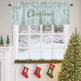 thumbnail image 4 of Green Christmas Valances for Windows, 54 x 18in, Hand-painted Pine Needles Plant Lines Textures Rod Pocket Kitchen Valance Curtain Light Filtering Window Treatments for Living Room Bedroom, 1 Panel, 4 of 7