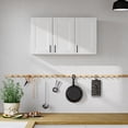 thumbnail image 4 of Fddevelop White Wood Laundry Room Wall Cabinet with 3 DoorS and Adjustable Shelf 35.4"W, 4 of 8