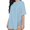 Blue, variant on Tittly T Shirts for Women Basic Tees Women's Loose Side Slit Pure Cotton Short Sleeved Women's Comfortable Round Neck Solid Color T Shirt Tshirts Shirts Womens Tops Black L