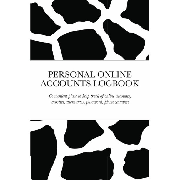 PERSONAL ONLINE ACCOUNTS LOGBOOK