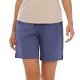 thumbnail image 6 of Miluxas Women's Summer Athletic Shorts Pull on High Waisted Yoga Shorts with Pockets Soft Stretch Workout Running Shorts Work Casual Bermuda Shorts Navy, 6 of 9