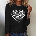 thumbnail image 2 of hxobax Women's Heart Basic Tee Funny Dog Paw Tshirt Casual Crewneck Long Sleeve Tunic Tops Pullover, 2 of 5