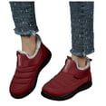 thumbnail image 5 of CAICJ98 Women's Winter Boots Slip On Warm Lined Ankle Boots Waterproof Anti Slip Shoes Outdoor Snow Boots Women (Red,Size 7.5), 5 of 8