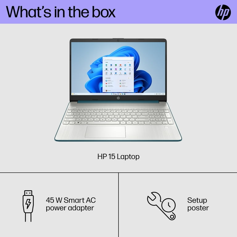 HP 15.6 FHD Laptop, Intel Core i7-1165G7, 16GB RAM, 512GB SSD, Spruce  Blue, Windows 11 Home, 15-dy2762wm 