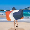 thumbnail image 2 of Yayeee Kids Hooded Towels Toddler Soft Absorbent Beach Bathing Wrap 50" x 23.5", Blue Abstract Wavy, 2 of 5