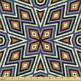thumbnail image 2 of Ambesonne Geometric Fabric by the Yard Upholstery, Retro Mesh Composition, 1 Yard, Orange Lavender, 2 of 5
