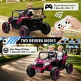 thumbnail image 7 of Xuanlur 24V 7AH 2 Seater Ride on Toys for Big Kids w/ 20" Large Seat, Remote Control, Bluetooth, 2X200W Powerful Motors, MP3, Lights, Power Car Wheels for Boys Girls, Pink, 7 of 7