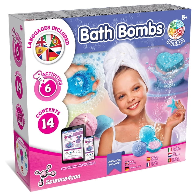 Kit para hacer bombas de baño Science4you +8 años con 6 experimentos