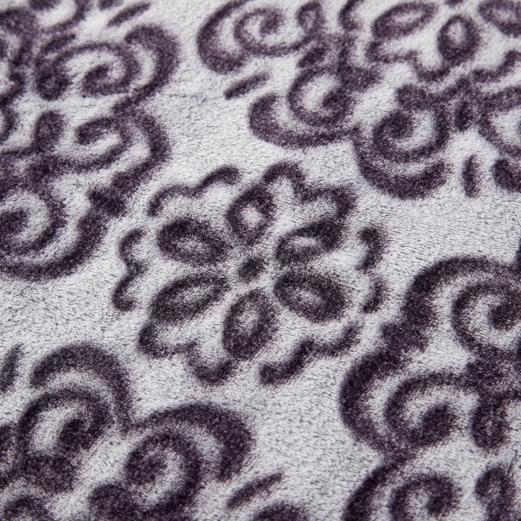 SoftLux Frosted Purple Texture Medallion Velvet Plush Fleece Throw Blanket, 50" x 60", Adults and Teens