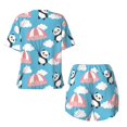 thumbnail image 6 of Wukai Panda Flying in the Sky Print Women's Pajama Set - Short-Sleeve Top and Shorts with Elastic Waistband and Pockets for Loungewear, Yoga, and Casual Wear-X-Large, 6 of 8