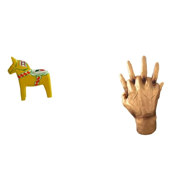 Figura de escritorio,Estatua de caballo tradicional sueca hecha a mano,Figura creativa del caballo Dalecarliano,Escultura de mano,Escultura de mano,manos entrelazadas,amantes abrazados.