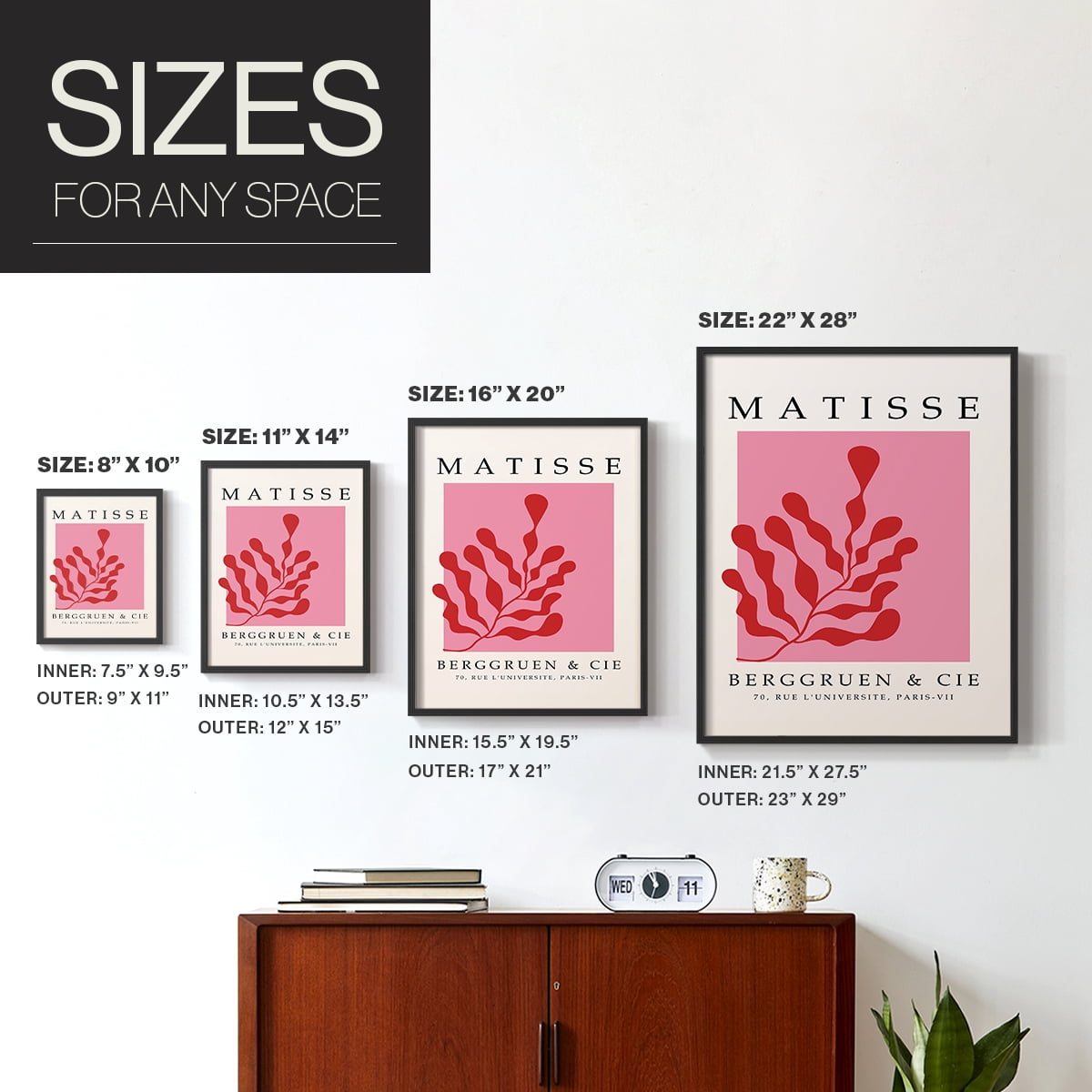Matisse CCCXXXVII in Black Solid Wood 11 x 14 Framed Print