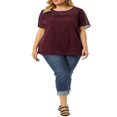 thumbnail image 2 of CHUANK Blouse Unie à Manches Courtes à Pois d'Été pour Femmes Grande Taille, 2 of 6