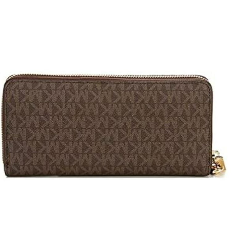 Continental With Chain - Brown fabric wallet
