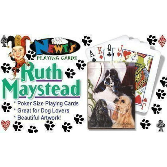 Best Friends Playing Cards, by Ruth Maystead - Cocker Spaniel
