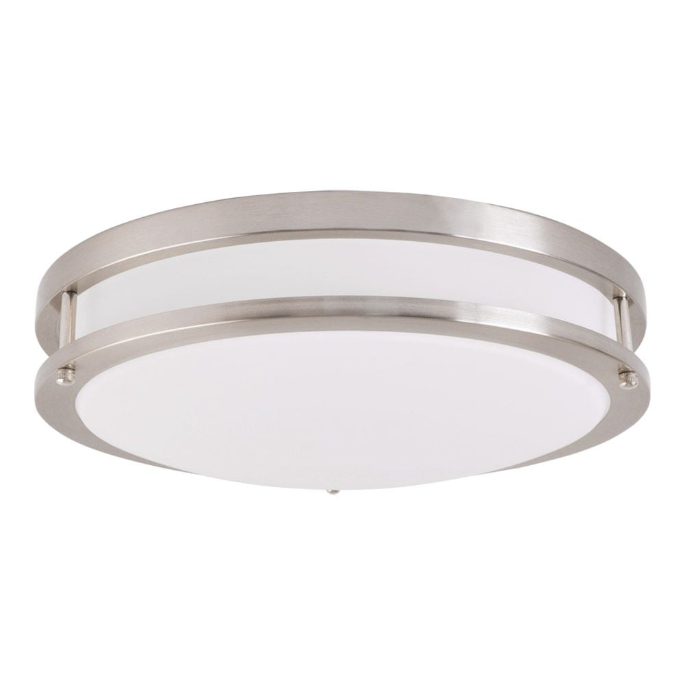 (2 pack) Better Homes & Gardens 14" LED Flush Mount Light, 5 Adjustable Color Temps, Indoor Use, ETL Certified, Energy Star Rated, Brushed Nickel