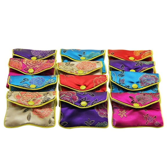 Jewellery Jewelry Silk Purse Pouch Gift Bags, Multiple Colors, Pack of 12, 3.9×4.7in, Medium