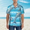 thumbnail image 4 of Daiia Dolphin Hawaiian Shirt for Men Gentle Cotton Regular Short Sleeve Casual-X-Large, 4 of 9