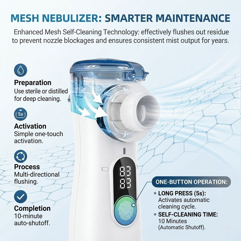 AJZIOJIRO Portable Humidifier Handheld Steam Inhaler USB-C Rechargeable Travel Device
