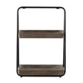 thumbnail image 3 of Benjara Nick 19" 2 Tier Decorative Tray Stand- Black Iron Frame- Gray Wood, 3 of 6