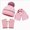 M48-Pink, variant on Kids Cable Knit Beanie Scarf and Gloves Set,3-Piece Winter Warm Accessories
