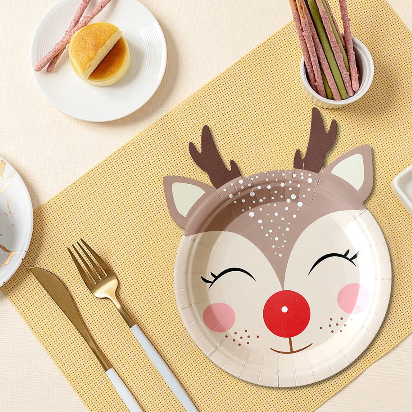 HOARBOEG 20Pcs Christmas Shaped Paper Plates – Santa, 9.25in – picture 6