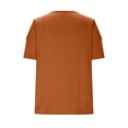 thumbnail image 6 of jtjvou Womens Cold Shoulder Cut Out Tops Short Sleeve Summer Metal Ring Trendy Tunics Hollow Out Casual Loose Blouse Orange L, 6 of 9