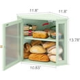 thumbnail image 4 of Corner Bread Box for Kitchen Countertop, Bamboo Wood Large Capacity Bread Storage Bin with Acrylic Wavy Door Panel, Green, 4 of 15