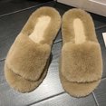 thumbnail image 1 of Pantufla Zapatillas Mujer Acogedoras Punta Abierta Felpa Espuma Viscoelástica Suministros para el Hogar (40) Marrón oscuro marrón Likrtyny Tenis De Mujer Tenis De Hombre, 1 of 8