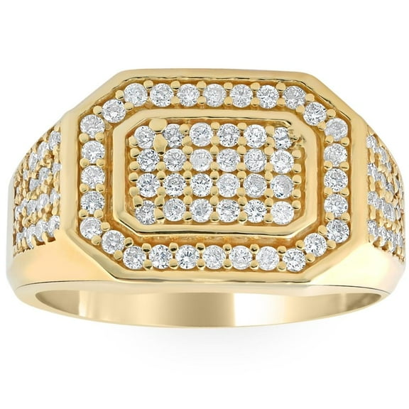 Pompeii 1Ct Men's Diamond Ring 10k Yellow Gold (G/H,I1-I2)