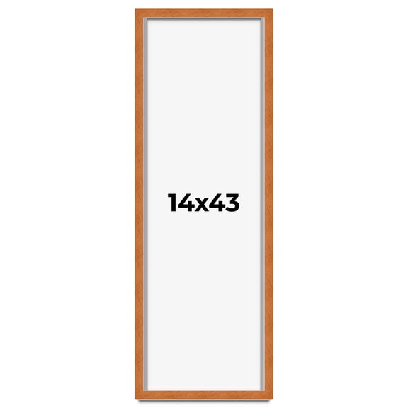 14x43 Shadow Box Frame Brown | 0.875 Inches Deep Real Wood Contemporary Shadowbox Display Frame |