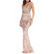 thumbnail image 1 of Gibobby Vestidos largos elegantes Vestido sexy con cuello en V profundo Lentejuelas Vestido largo sexy y elegante(Oro Rosa,XL), 1 of 5