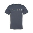 thumbnail image 2 of Friends Amigos Parody Pop Men's Graphic T-Shirt, Vintage Heather Blue, Small, 2 of 3