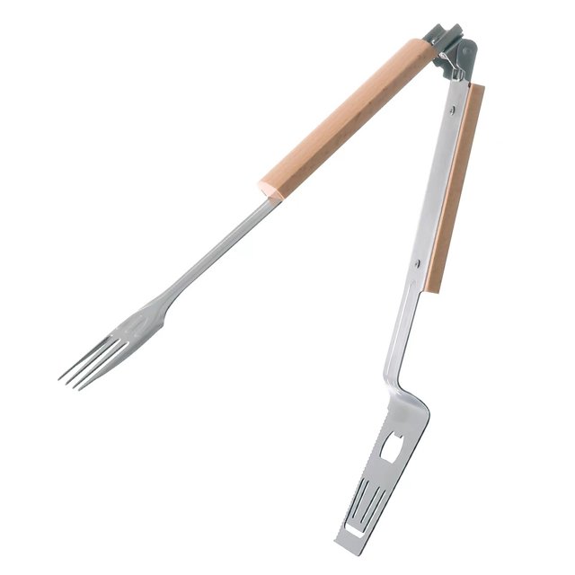 Accesorios para parrilla 5 en 1 Herramientas de acero inoxidable para parrilla Espátulas para parrilla Tenedores para parrilla Pinzas para parrilla y abrebotellas Sierras para carne Pinzas para parri