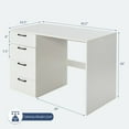 thumbnail image 2 of Gymax Bureau d'Ordinateur, Poste d'Étude et d'Écriture, Coiffeuse, Bureau à Domicile avec 4 Tiroirs, 2 of 10
