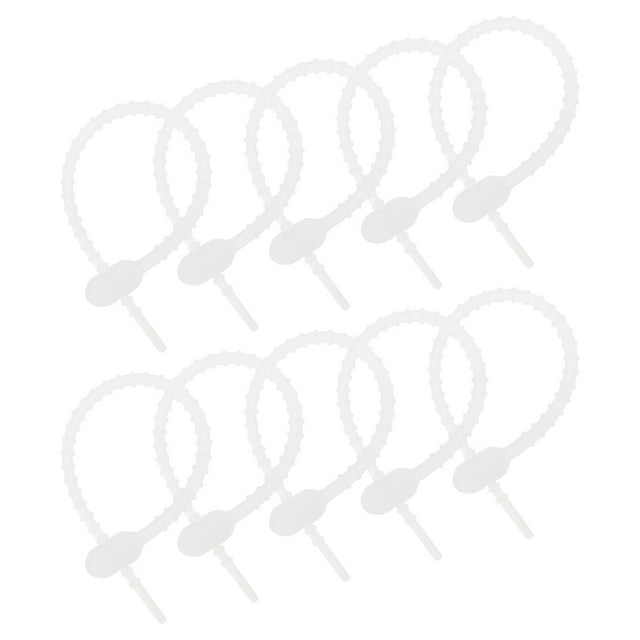 Unique Bargains Lot de 30 Attaches en Silicone Réutilisables, Attaches de Câble de 7 Pouces, Attaches à Pain Transparentes